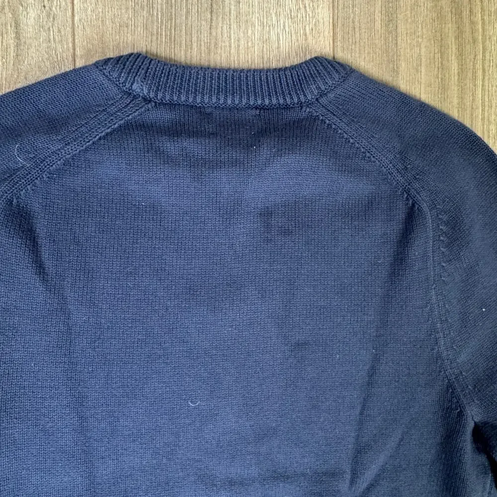 J.Crew Knit Heritage Cotton Crew Neck Sweater Mens S Navy Pullover Long Sleeve